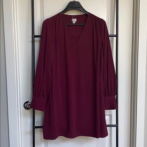 A New Day - Deep Red Long Sleeve Dress